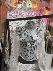 Şehrazat Butik Tasarım Güpür Gömlek