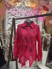 Şehrazat  Butik Güpür Detay Şık Tasarım Gömlek
