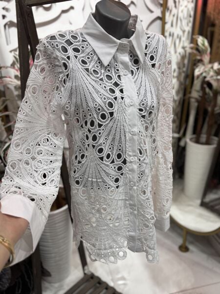 Şehrazat  Butik Güpür Detay Şık Tasarım Gömlek