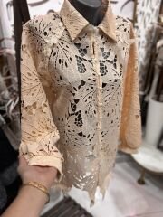 Şehrazat  Butik Güpür Detay Şık Tasarım Gömlek