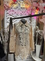 Şehrazat  Butik Güpür Detay Şık Tasarım Gömlek