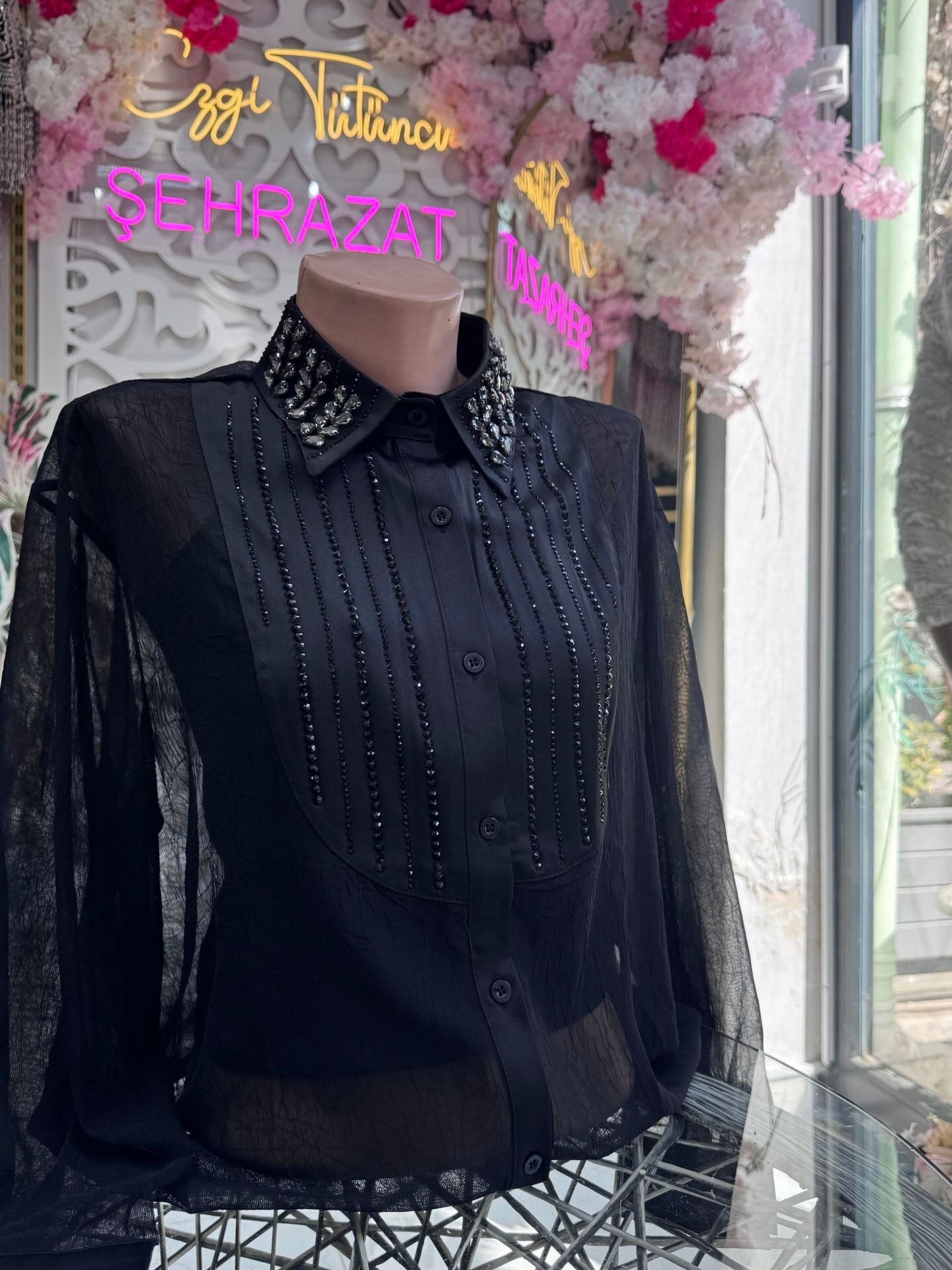 Şehrazat Butik Zümrüt Tasarım Gömlek