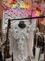 Şehrazat  Butik Yaka Taş Detaylı Şık Tasarım Gömlek