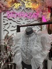 Şehrazat Butik Orkide Kolsuz Tasarım Gömlek