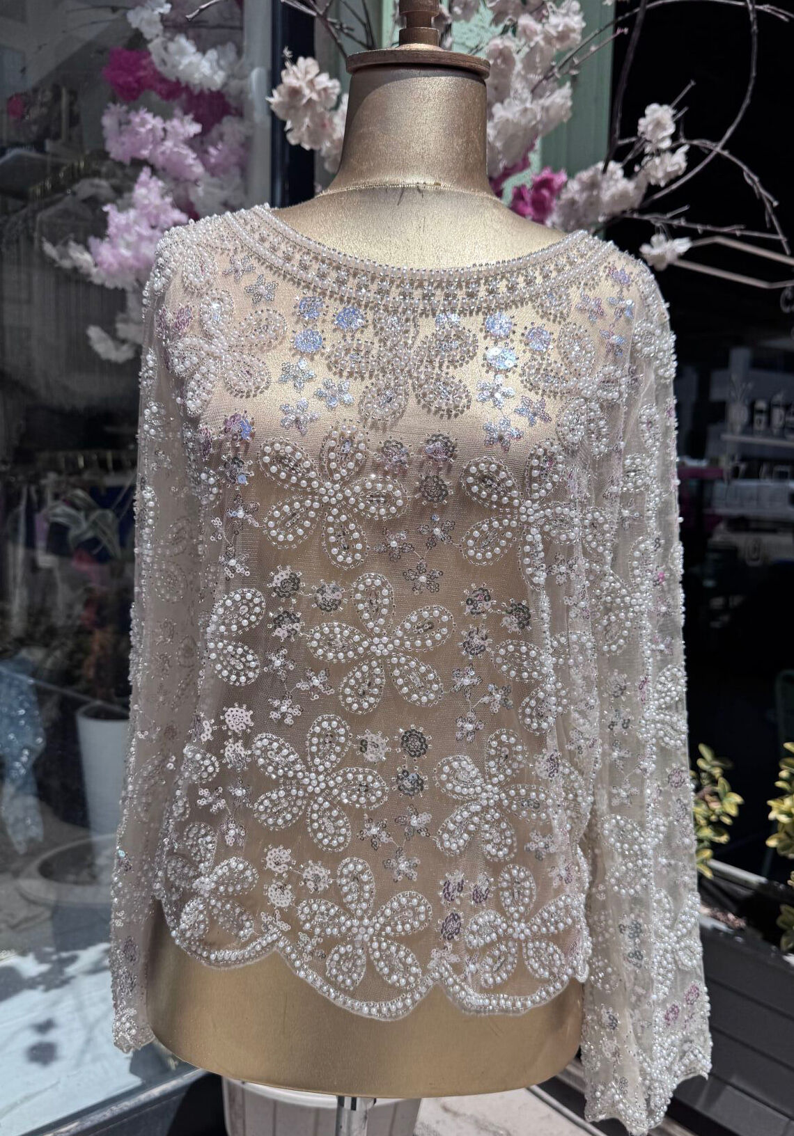 Şehrazat Diamond Tasarım Bluz Krem