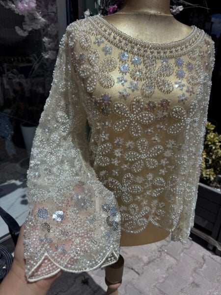Şehrazat Diamond Tasarım Bluz Krem