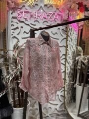 Şehrazat Butik İnci Yaka Detaylı Tasarım Şık Gömlek