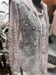 Şehrazat Butik Taşlı Şapka Detaylı Tasarım Gömlek