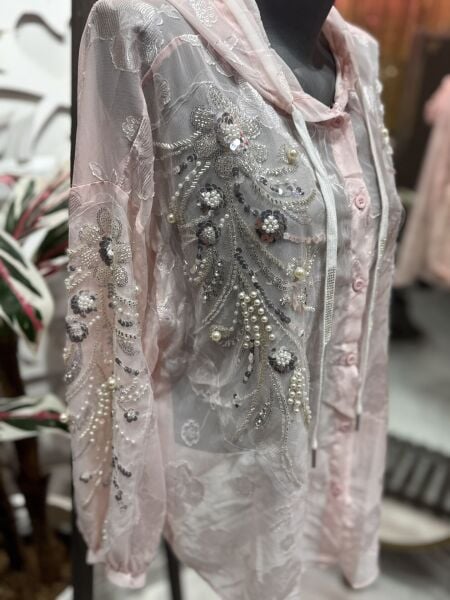 Şehrazat Butik Taşlı Şapka Detaylı Tasarım Gömlek