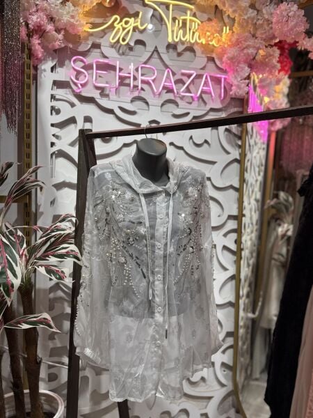 Şehrazat Butik Taşlı Şapka Detaylı Tasarım Gömlek