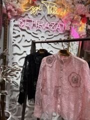 Şehrazat Butik Çiçek Detaylı Tasarım Gömlek
