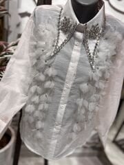 Şehrazat Butik Yakası Taş Detaylı 3 Boyutlu Tasarım Gömlek