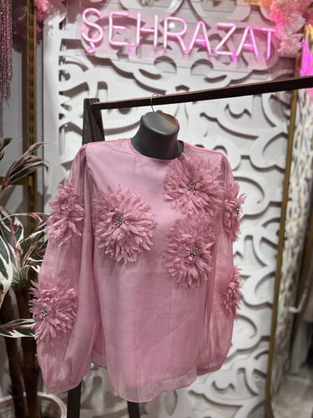 Şehrazat Butik Çiçekli Tasarım Şık Gömlek