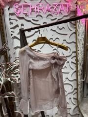 Şehrazat Butik İnci Kol Detaylı Tasarım  Gömlek