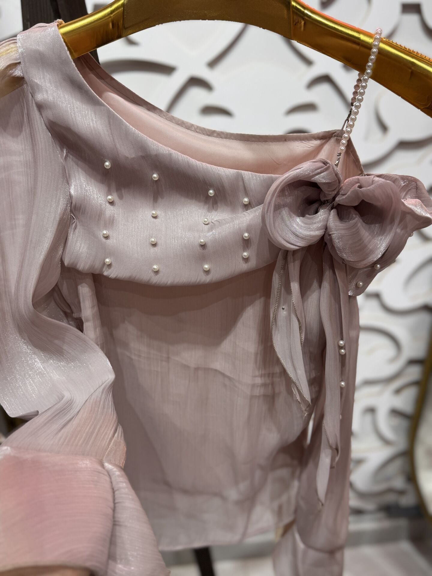 Şehrazat Butik İnci Kol Detaylı Tasarım  Gömlek