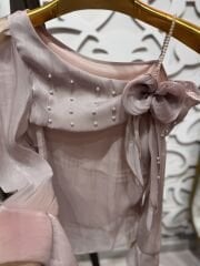 Şehrazat Butik İnci Kol Detaylı Tasarım  Gömlek