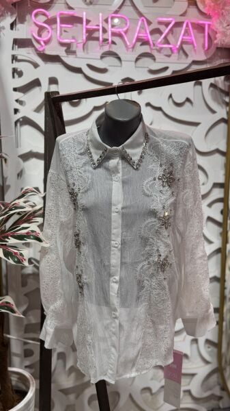 Şehrazat Butik Kol Detaylı Tasarım  Gömlek