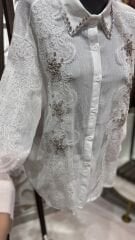 Şehrazat Butik Kol Detaylı Tasarım  Gömlek