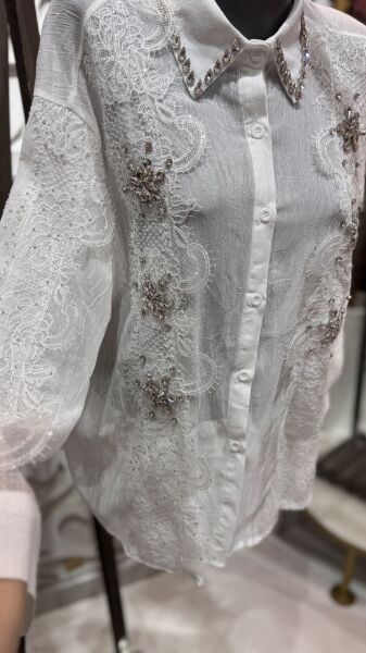 Şehrazat Butik Kol Detaylı Tasarım  Gömlek