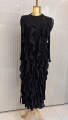 Şehrazat Butik Royal Fırfırlı Tasarım Elbise (KEMER DAHİL DEĞİLDİR)