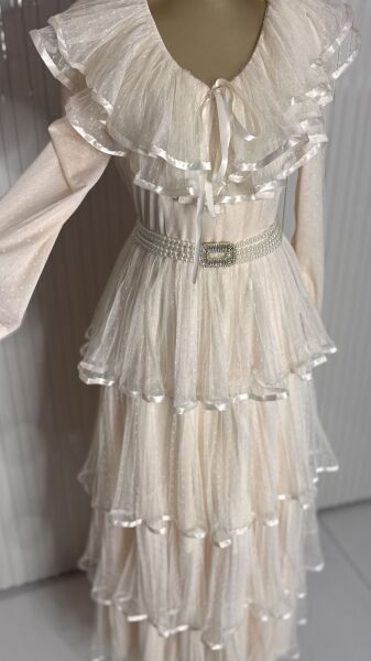 Şehrazat Butik Prenses Katlı Tasarım Elbise (KEMER DAHİL DEĞİLDİR)