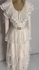 Şehrazat Butik Prenses Katlı Tasarım Elbise (KEMER DAHİL DEĞİLDİR)