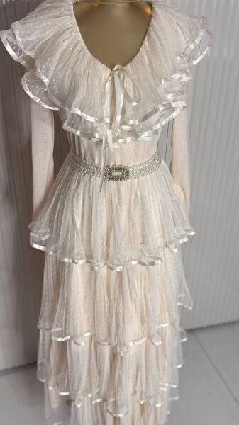 Şehrazat Butik Prenses Katlı Tasarım Elbise (KEMER DAHİL DEĞİLDİR)