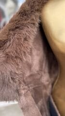 Şehrazat Butik Tasarım Deri Kürk Detaylı Kaban