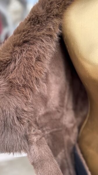 Şehrazat Butik Tasarım Deri Kürk Detaylı Kaban