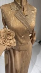 Şehrazat Butik Düğme Detaylı Tasarım Elbise