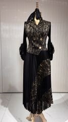 Şehrazat Butik Düğme Detaylı Tasarım Elbise