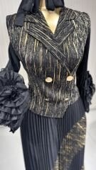 Şehrazat Butik Düğme Detaylı Tasarım Elbise