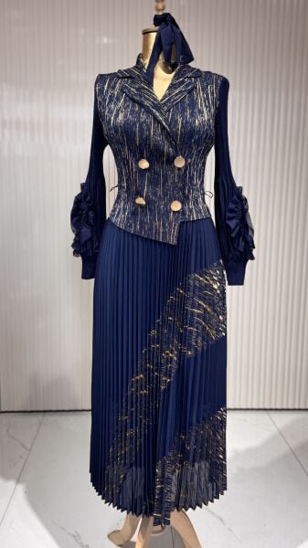 Şehrazat Butik Düğme Detaylı Tasarım Elbise