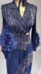 Şehrazat Butik Düğme Detaylı Tasarım Elbise