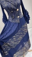 Şehrazat Butik Düğme Detaylı Tasarım Elbise