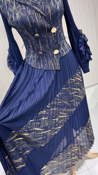 Şehrazat Butik Düğme Detaylı Tasarım Elbise