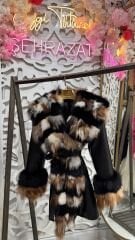 Şehrazat Butik Mahzen Deri Kendinden Kemerli Kürk