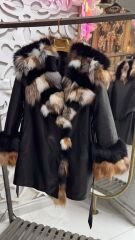 Şehrazat Butik Mahzen Deri Kendinden Kemerli Kürk