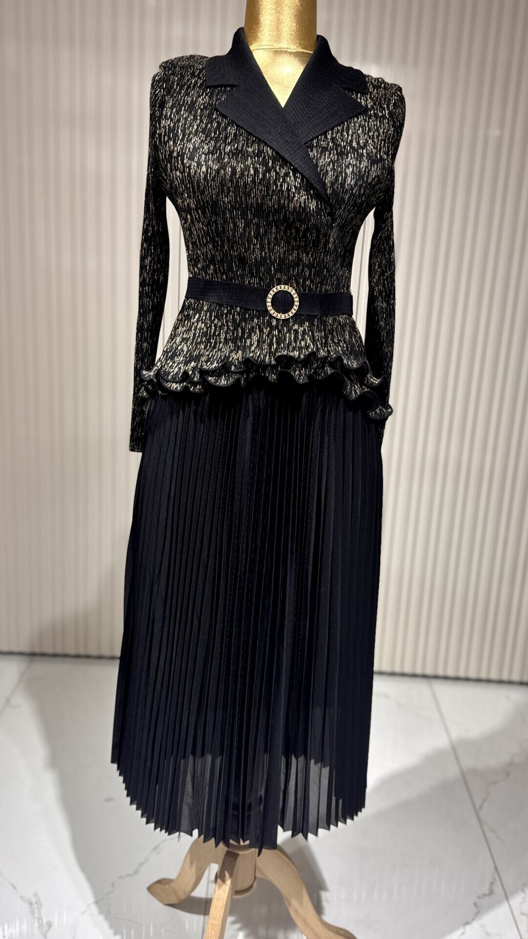 Şehrazat Butik Kendinden Kemerli  Tasarım Elbise