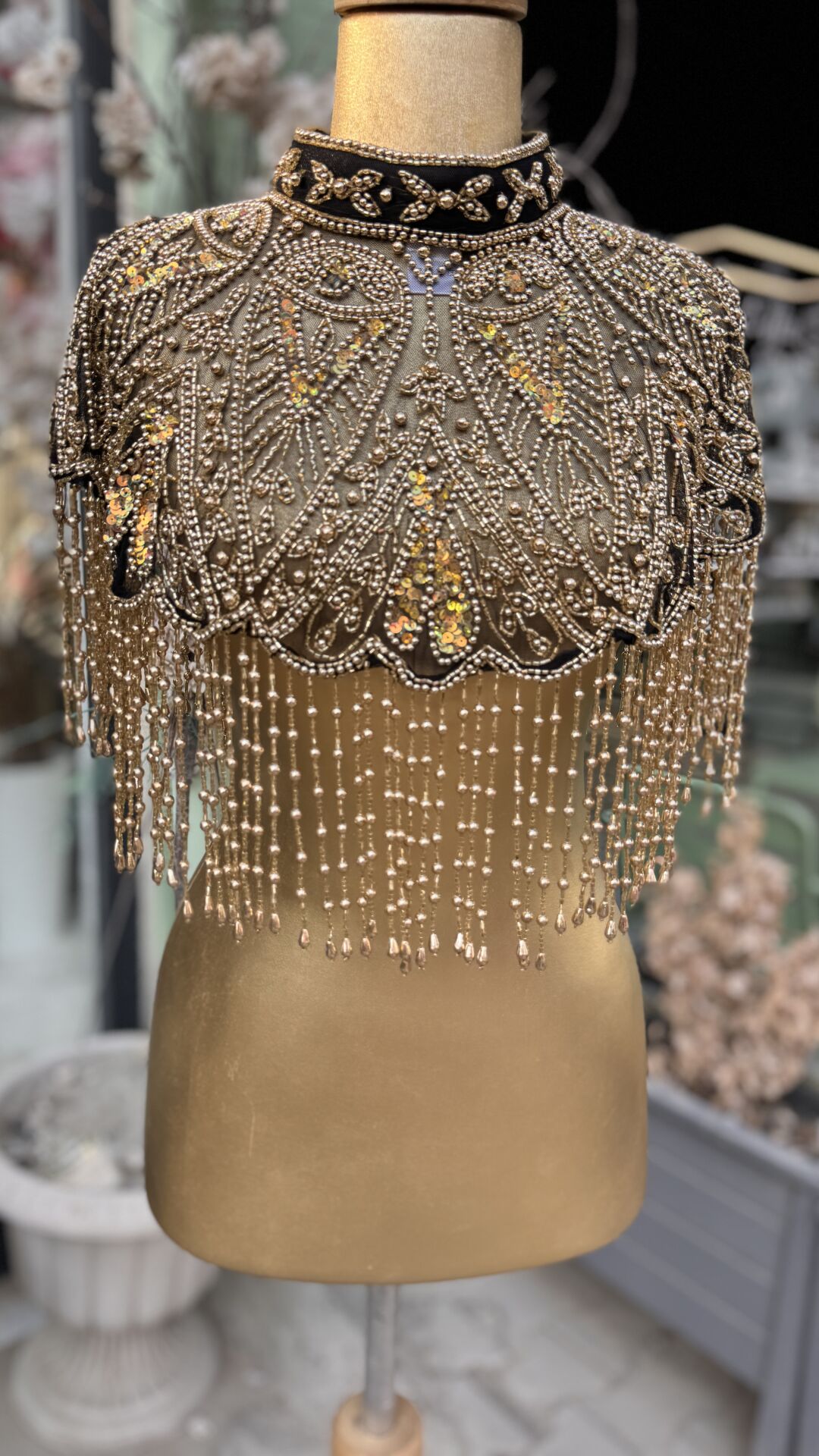 Şehrazat Tasarım Elişi Pelerin (GOLD)