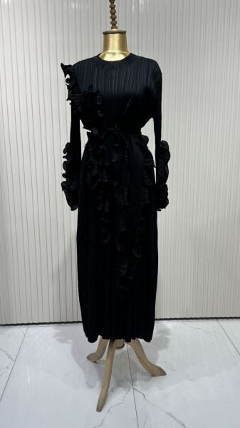 Şehrazat Butik Tasarım Fırfırlı Elbise (KEMER DAHİL DEĞİLDİR)