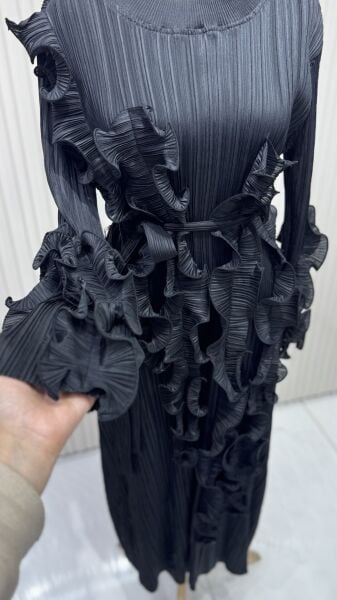 Şehrazat Butik Tasarım Fırfırlı Elbise (KEMER DAHİL DEĞİLDİR)