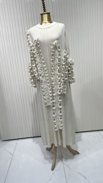 Şehrazat Butik Tasarım Fırfırlı Elbise (KEMER DAHİL DEĞİLDİR)