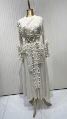 Şehrazat Butik Tasarım Fırfırlı Elbise (KEMER DAHİL DEĞİLDİR)