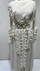 Şehrazat Butik Tasarım Fırfırlı Elbise (KEMER DAHİL DEĞİLDİR)