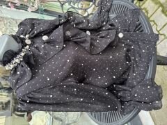 Şehrazat Butik İnci Detaylı Volanlı Tasarım Gömlek