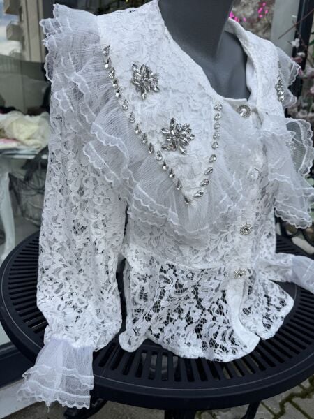 Şehrazat Butik Yaka Detaylı Tasarım Gömlek (89286)