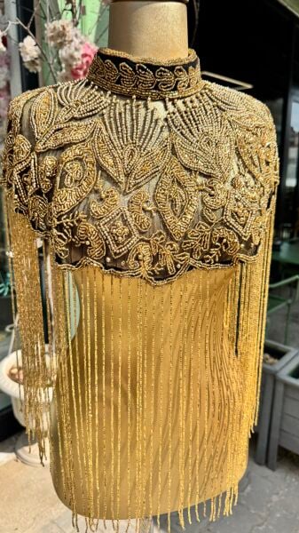 Şehrazat Tasarım Elişi Pelerin (GOLD)