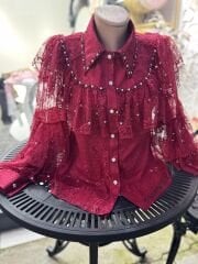 Şehrazat Butik  İthal Tasarım Fransız Güpür Gömlek