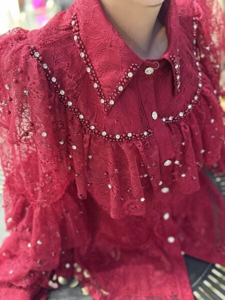 Şehrazat Butik  İthal Tasarım Fransız Güpür Gömlek